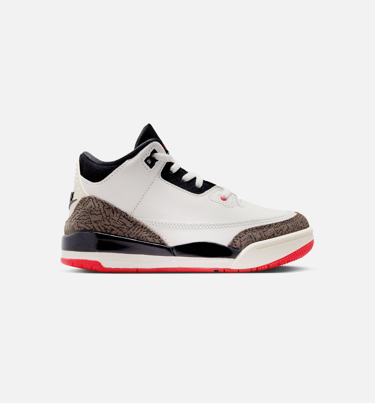 Air Jordan 3 Retro Sail and University Red 小幼儿运动鞋 | 帆白/黑/大学红/淡象牙配色