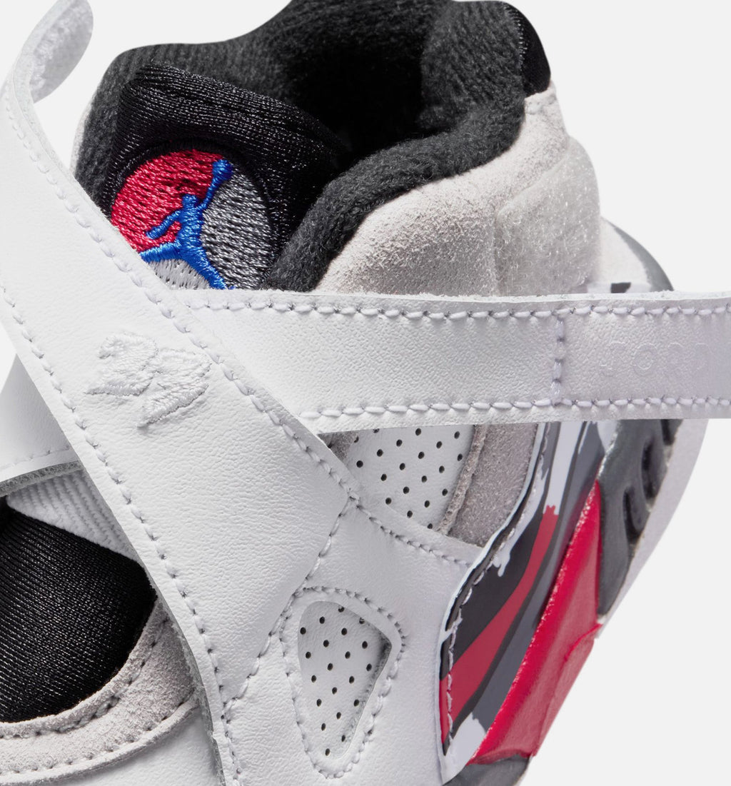 Air Jordan 8 Retro 婴幼儿生活方式运动鞋 - 白色黑色红色