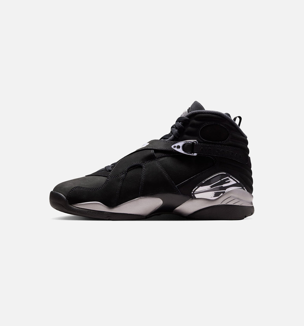 Air Jordan 8 Retro Chrome 男款生活方式运动鞋 - 黑色白色浅石墨灰