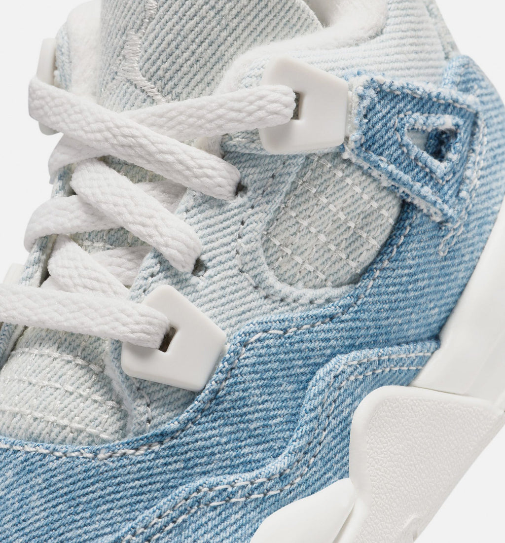 Air Jordan 4 Retro Worn Blue 婴幼儿运动鞋 | 帆白/旧蓝/金属金配色