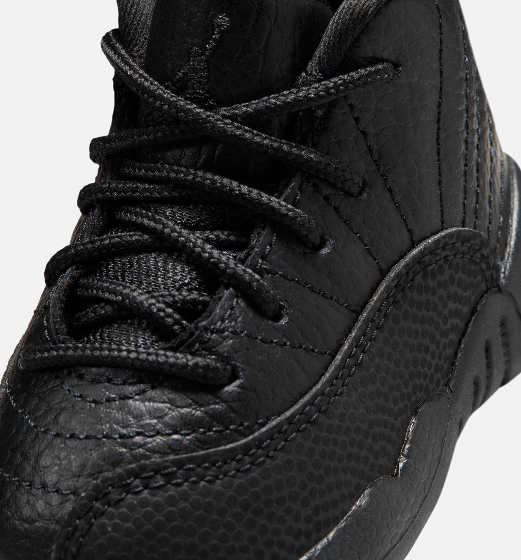 Air Jordan 12 Retro Bloodline 婴幼儿生活方式运动鞋 - 黑色大学红