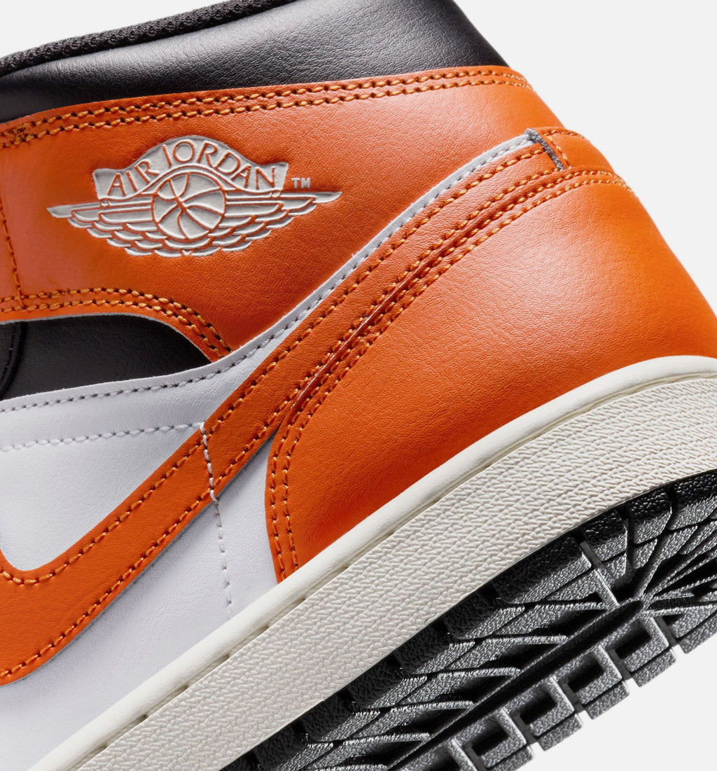 Air Jordan 1 Mid 男款生活方式运动鞋 - 海星色白色帆布白黑色