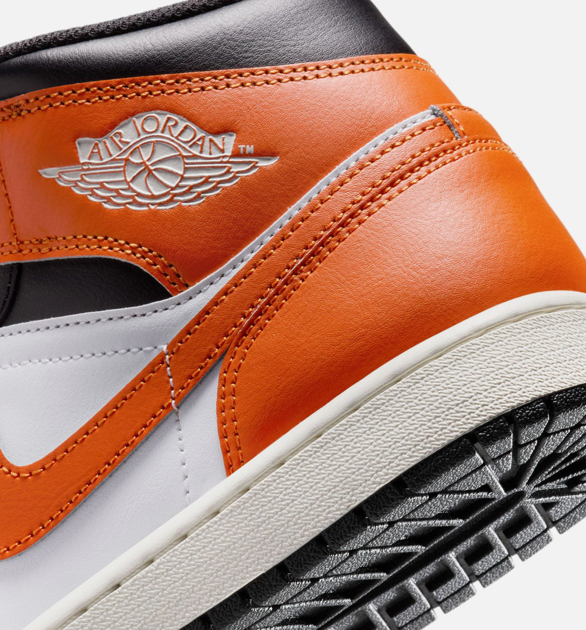 Air Jordan 1 Mid 男款生活方式运动鞋 - 海星色白色帆布白黑色