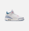 Air Jordan 3 Retro Cobalt Bliss 大童运动鞋 | 白/鲚蓝/足球灰/粉色配色
