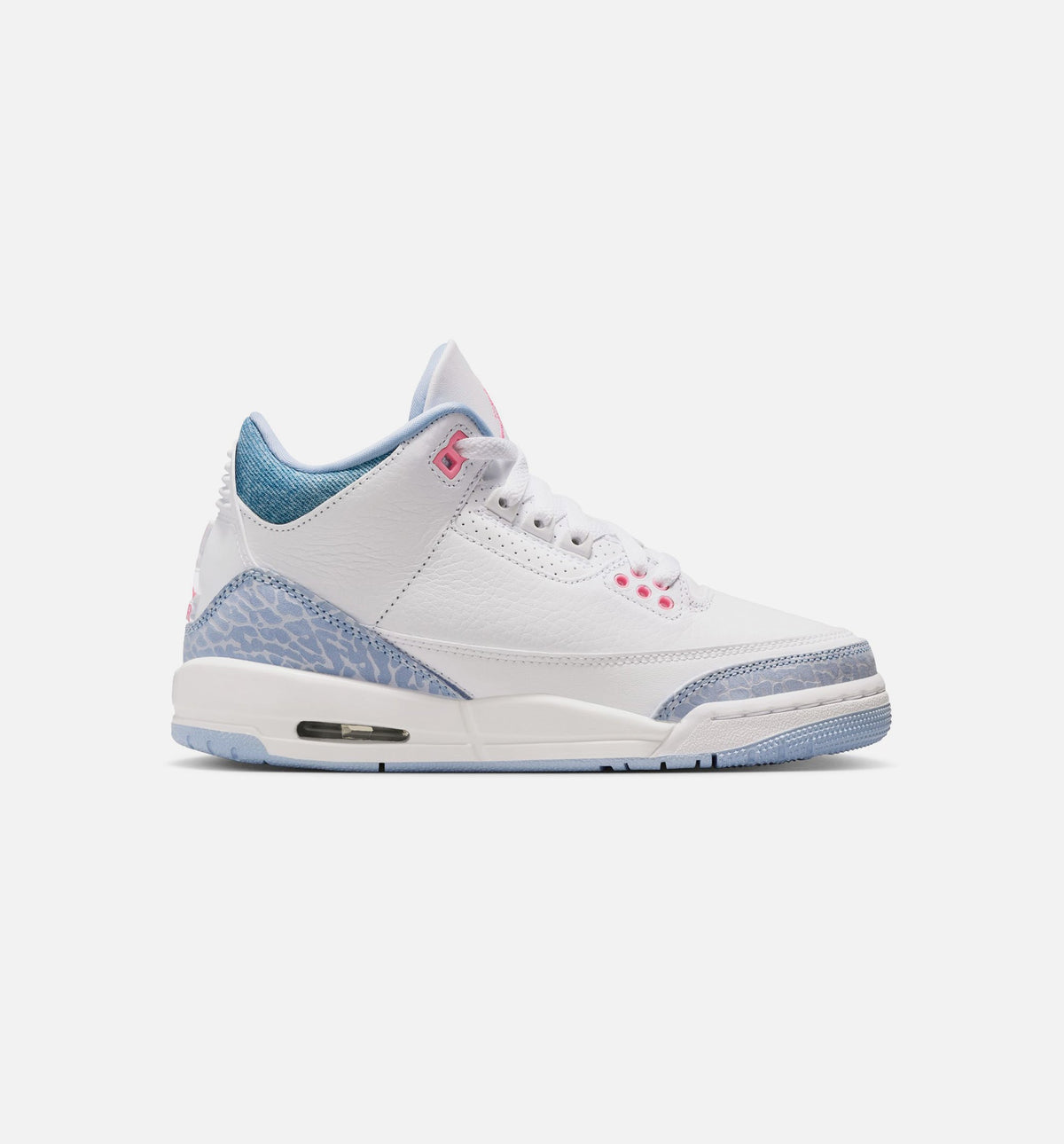 Air Jordan 3 Retro Cobalt Bliss 大童运动鞋 | 白/鲚蓝/足球灰/粉色配色