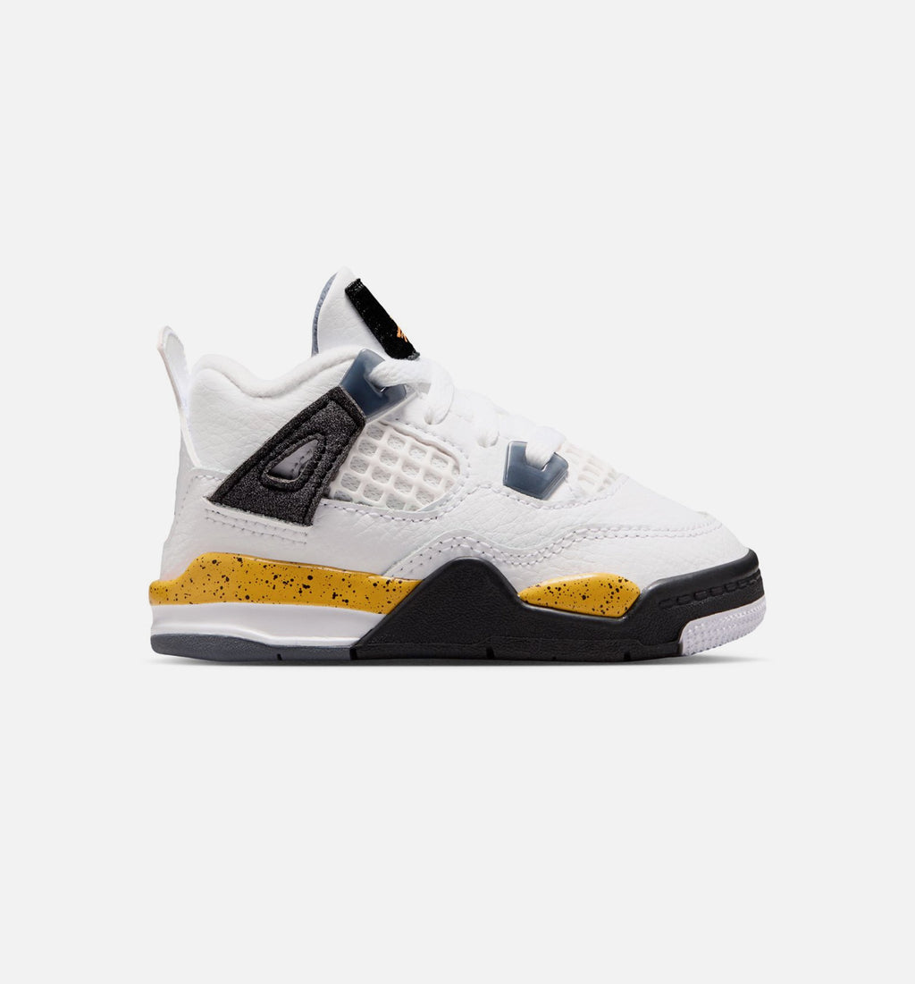 Air Jordan 4 Retro Rare Air Tour Yellow 婴幼儿运动鞋 | 白/深蓝灰/黑/巡回黄配色
