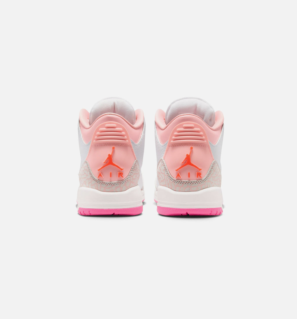Air Jordan 3 Retro Spring Flowers 大童运动鞋 | 珍珠粉/粉花/粉色/超橙配色