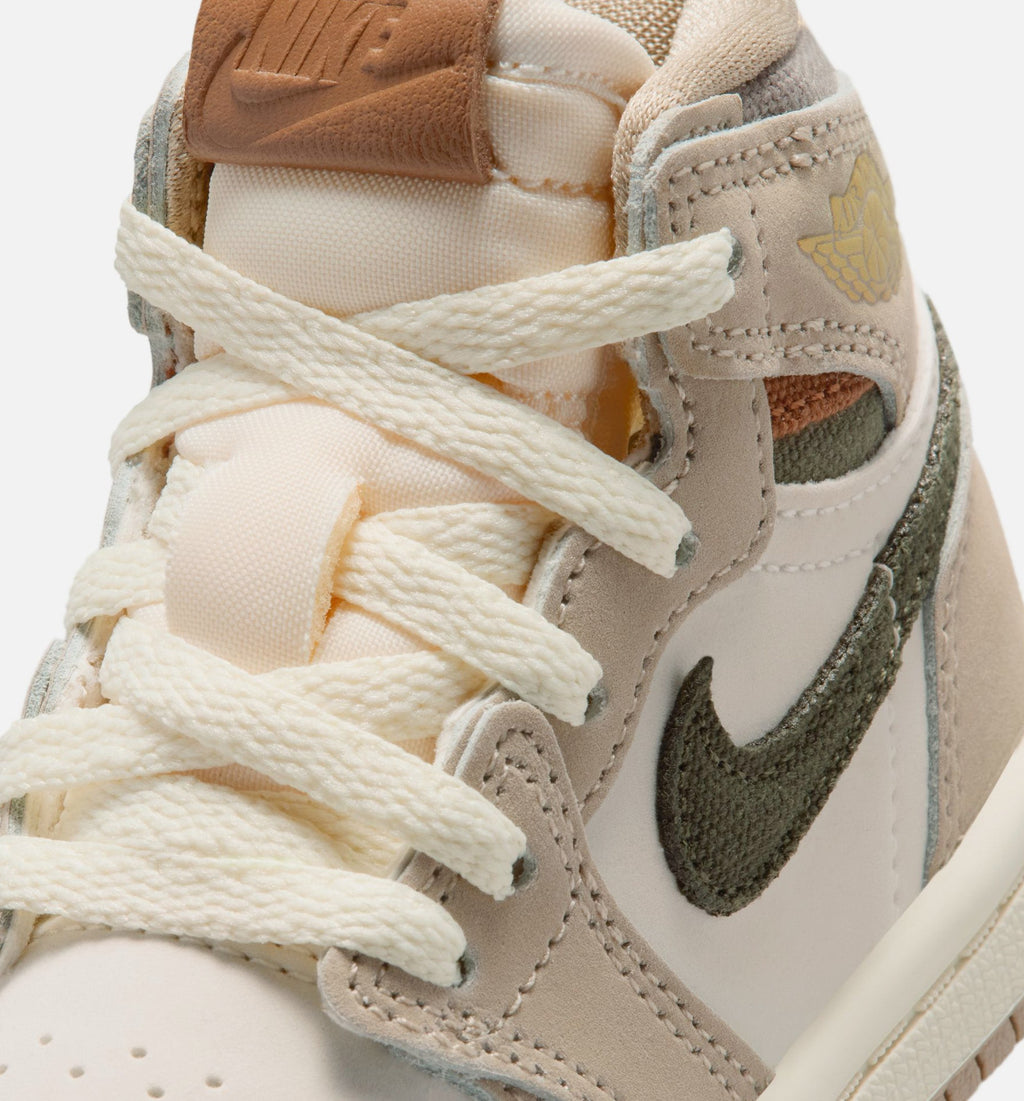 Air Jordan 1 Retro High OG 婴幼儿生活方式运动鞋 - 卡奈色温暖大地色调