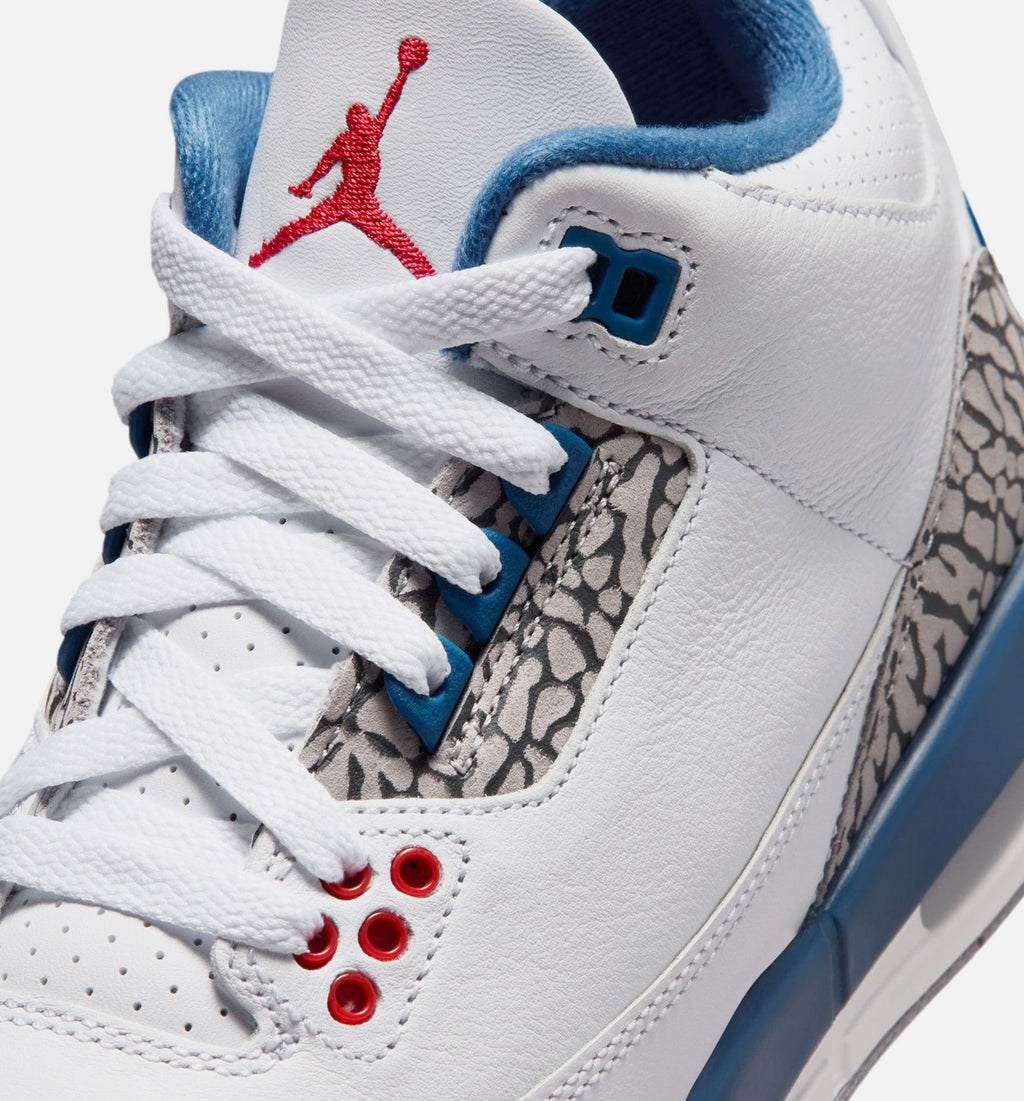 Air Jordan 3 Retro OG True Blue 大童运动鞋 | 白/火红/真蓝配色