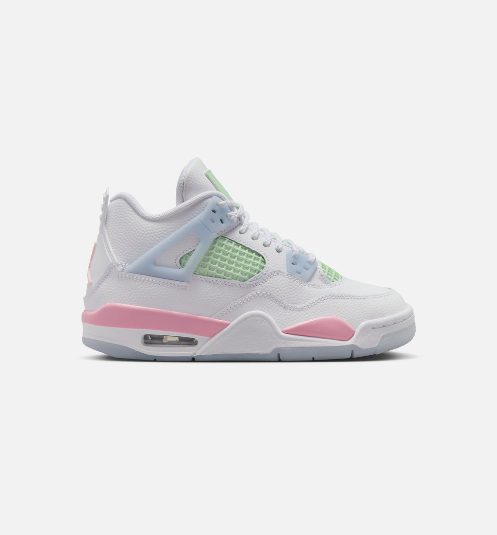 Air Jordan 4 Retro Medium Soft Pink 大童运动鞋 | 白/柔粉/淡蓝配色