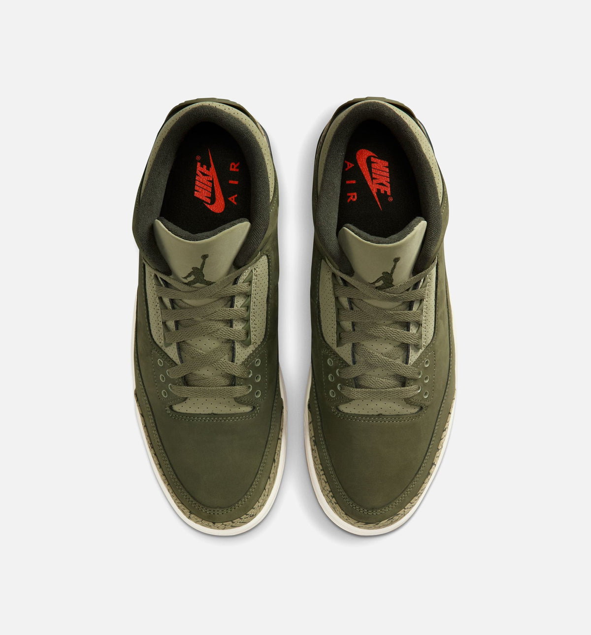 Air Jordan 3 Retro Medium Olive 男款运动鞋 | 橄榄/川续木/帆白/红配色