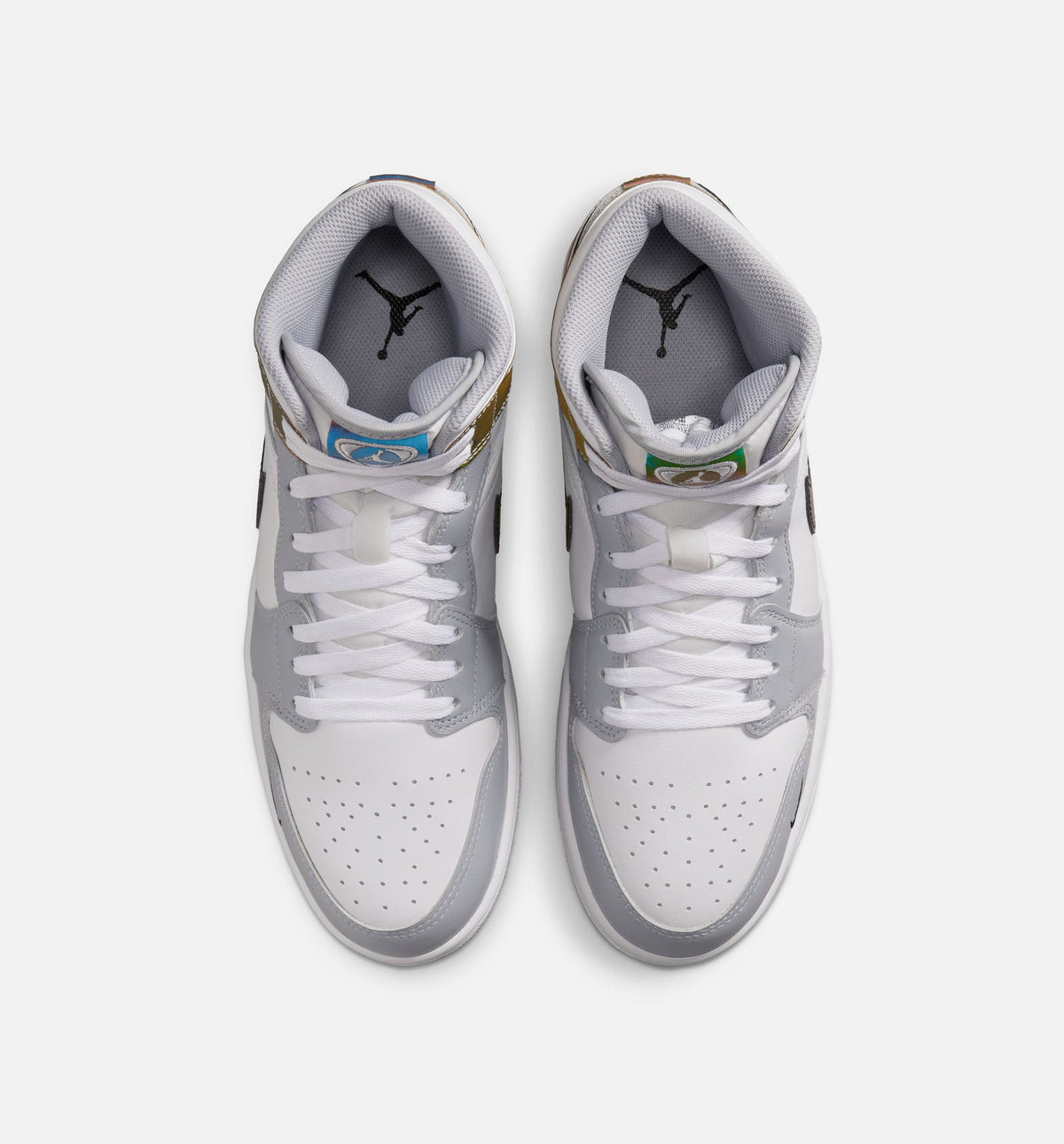 Air Jordan 1 Mid SE 男款生活方式运动鞋 - 黑色白色狼灰色