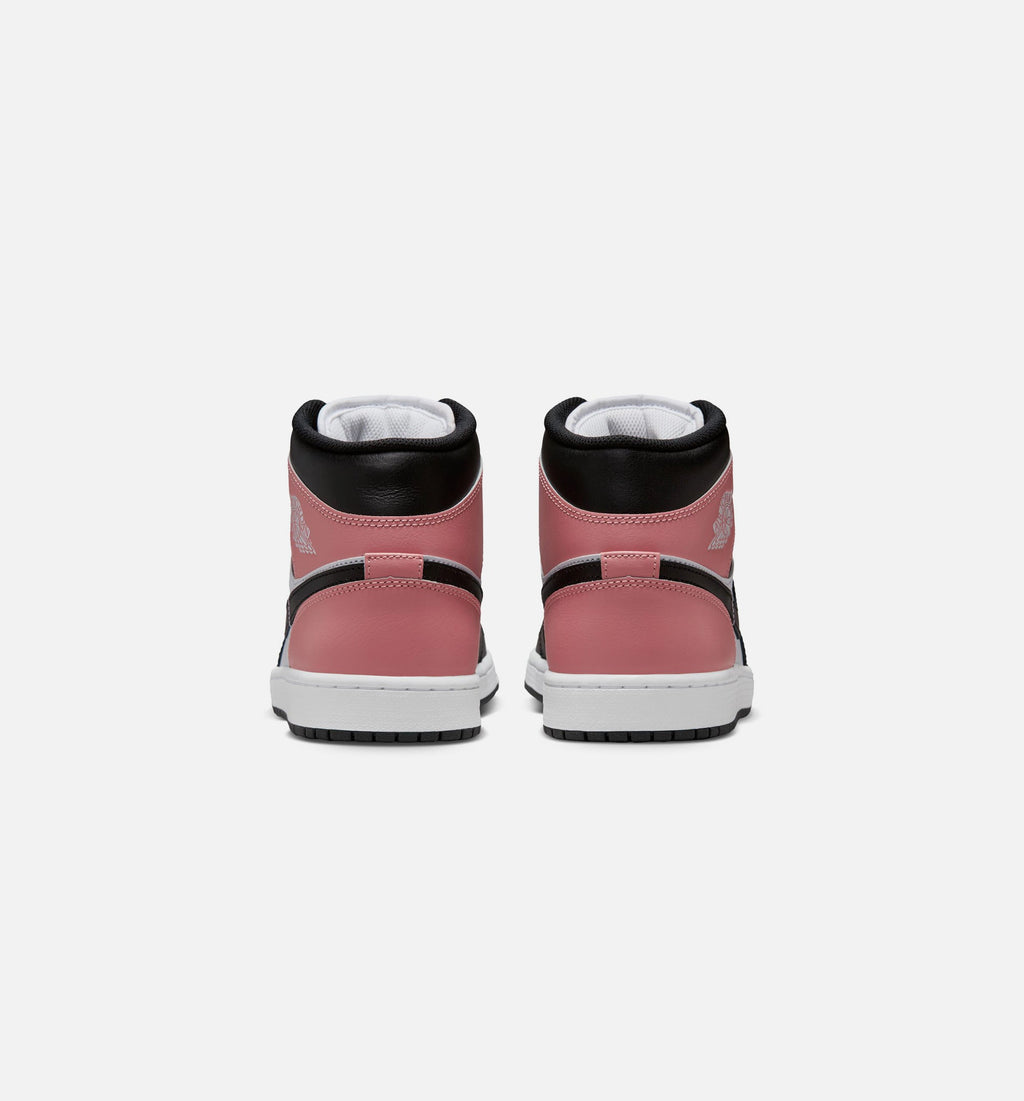 Air Jordan 1 Mid 男款生活方式运动鞋 - 白色锈粉色黑色