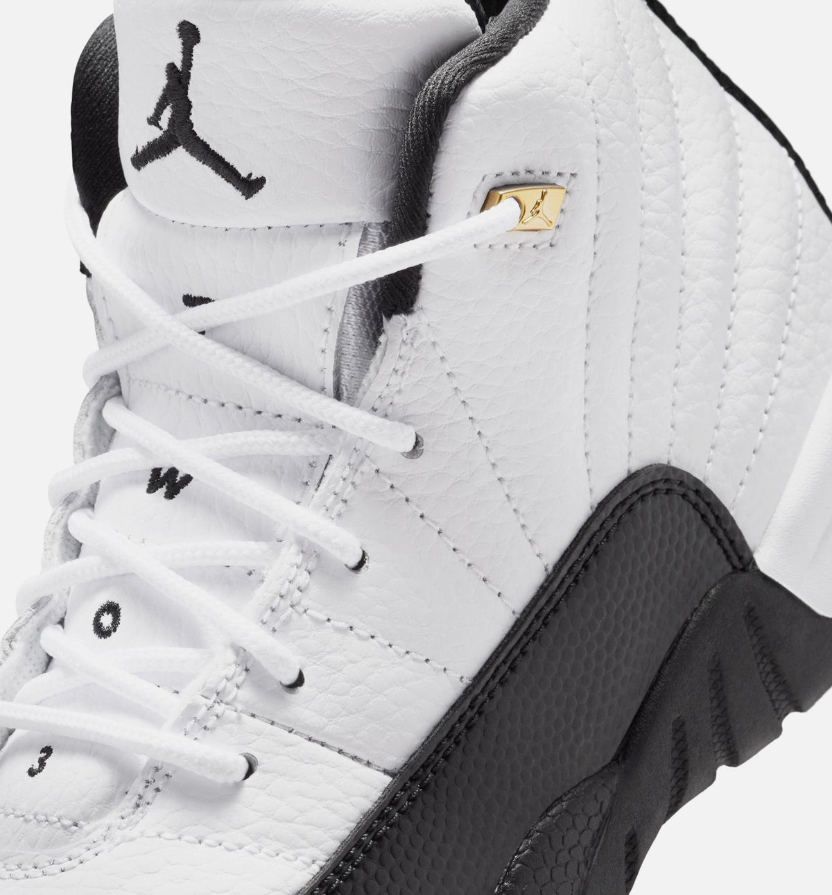 Air Jordan 12 Retro Taxi 学前儿生活方式运动鞋 - 白色黑色歧岁黄